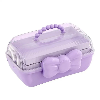 Cute Bowknot Multi-Layer Hairpin Storage Box Girls Jewellery Box Children'S Hair Accessories Storage Box Toy Storage Box