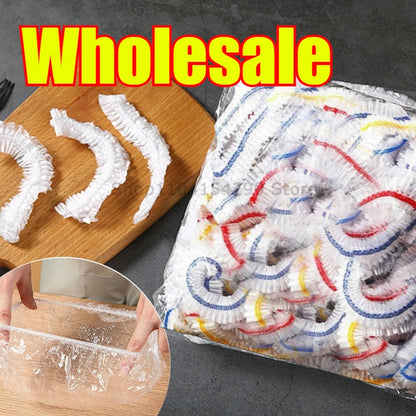 Disposable Food Cover Saran Wrap Food Grade Fruit Vegetable Storage Bag Elastic Plastic Bag Kitchen Fresh Keeping Bag