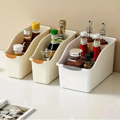 Curved Plastic Storage Bins Set Multipurpose Home Organization Boxes For Cleaning Supplies Household Essentials StackableBaskets