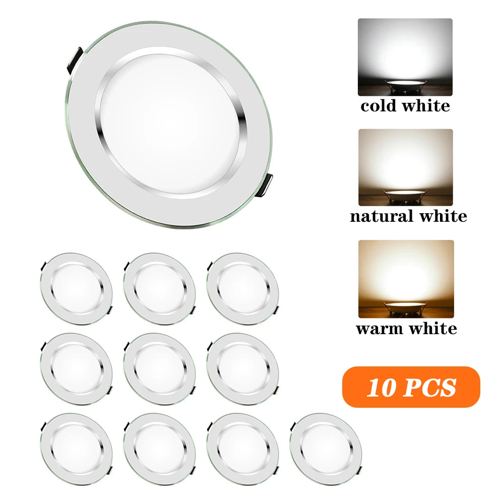 10pcs/Lot LED Downlight 5W 9W 12W 15W Recessed Ceiling Lamp Round LED Panel Down Lights Spotlight For Living Room Lighting