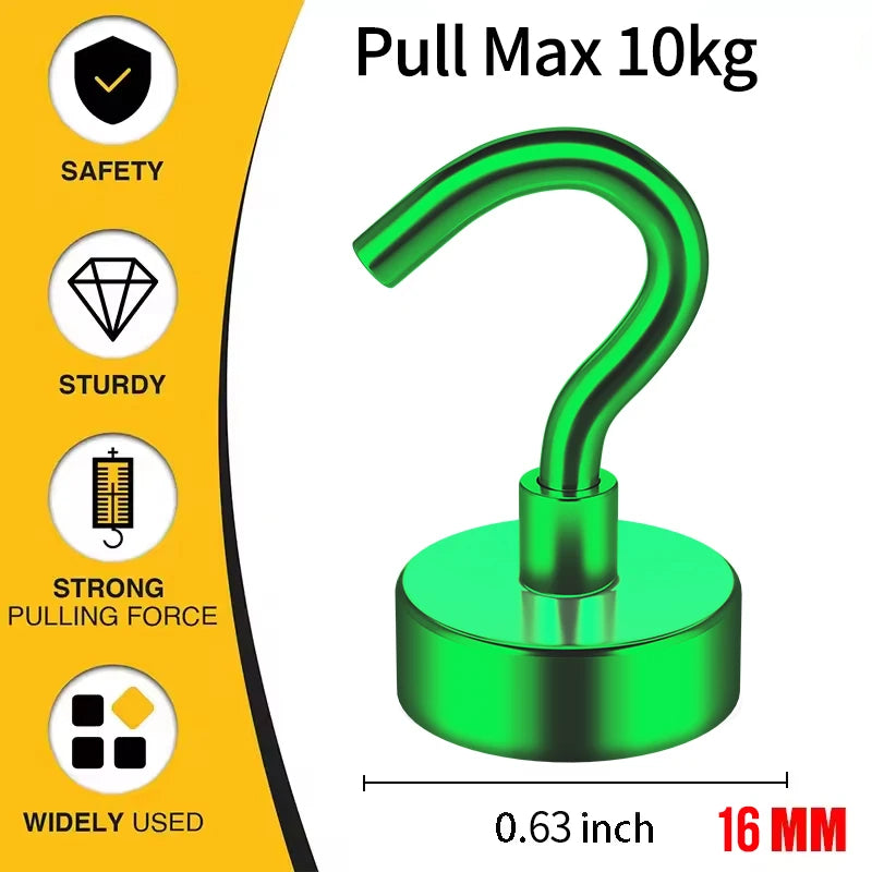 3/6Pcs Magnetic Hooks Heavy Duty, 25 LBS Strong Magnets with Metal Hooks for Refrigerator, Kitchen, Workplace