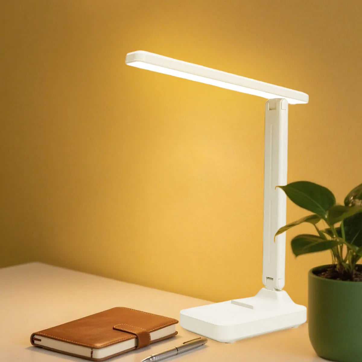 Single-Head LED Folding Desk Lamp，Eye Protection Reading Night Light，Touch Dimmable，800mAh Chargeable battery