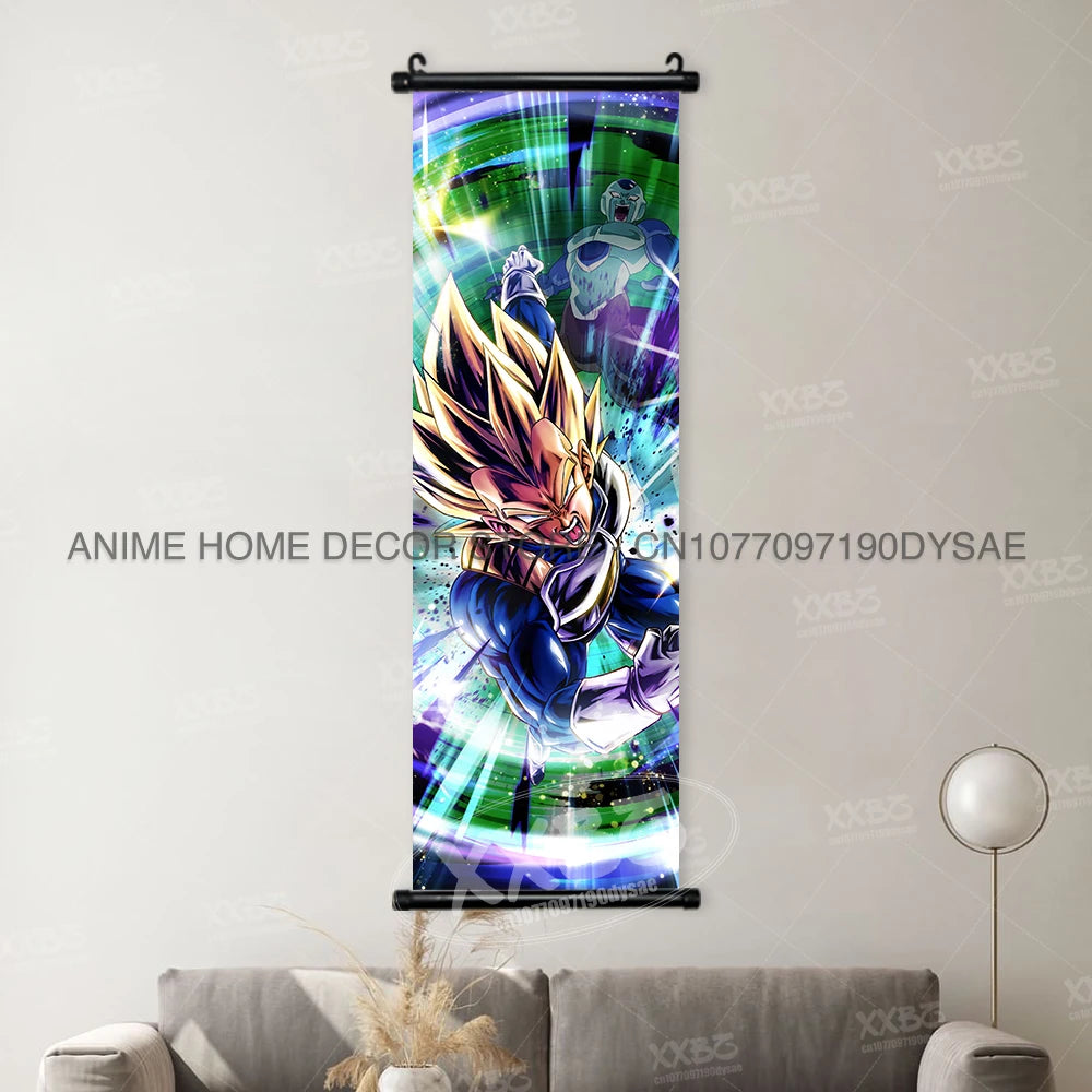 Dragon Ball Posters Anime Figures Wall Art Frieza Home Decor VegetaIII Scrolls Picture Goku Hanging Painting Son Gohan Wallpaper