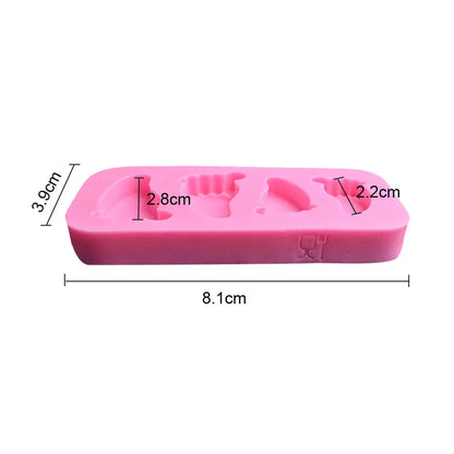 3D Pink Baby Feet Silicone Candle Molds Aesthetic Kawaii Mold Chocolate Fondant Cake Decorating Baking Tool Mould Home Decor