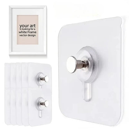 Strong Adhesive Hooks Picture Frame Poster No Drilling Hooks Waterproof Durable Kitchen Bathroom Accessories Screw Hooks