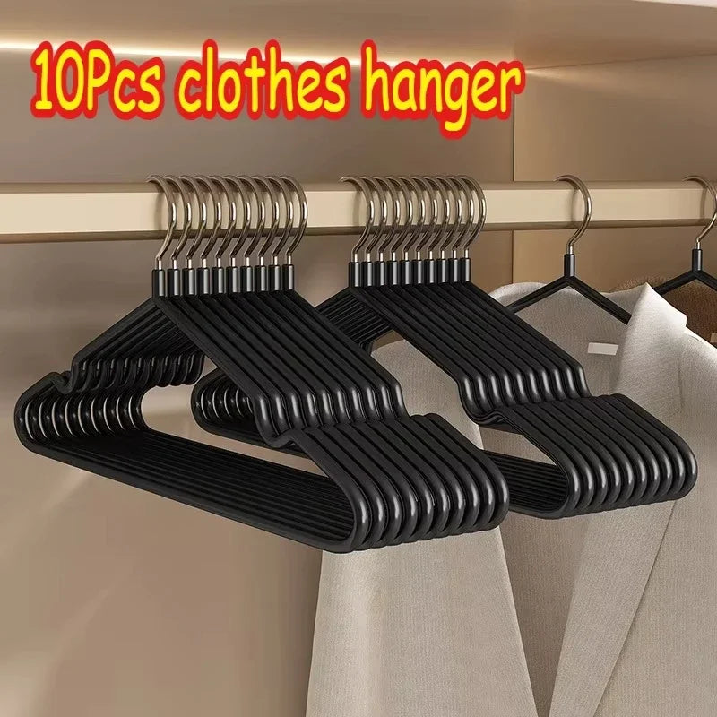 10pcs Metal Clothes Hangers Traceless No-Slip Durable Strong Space Saver for Bedroom Organization Non-Slip Strong Clothes Racks