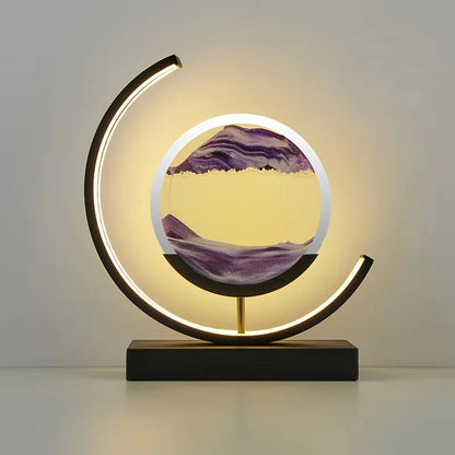 LED Night Light Moving Sand Art Table Lamp Quicksand Sandscape 3D Hourglass Bedside Lamps Flowing Sand Painting Home Decor Gifts