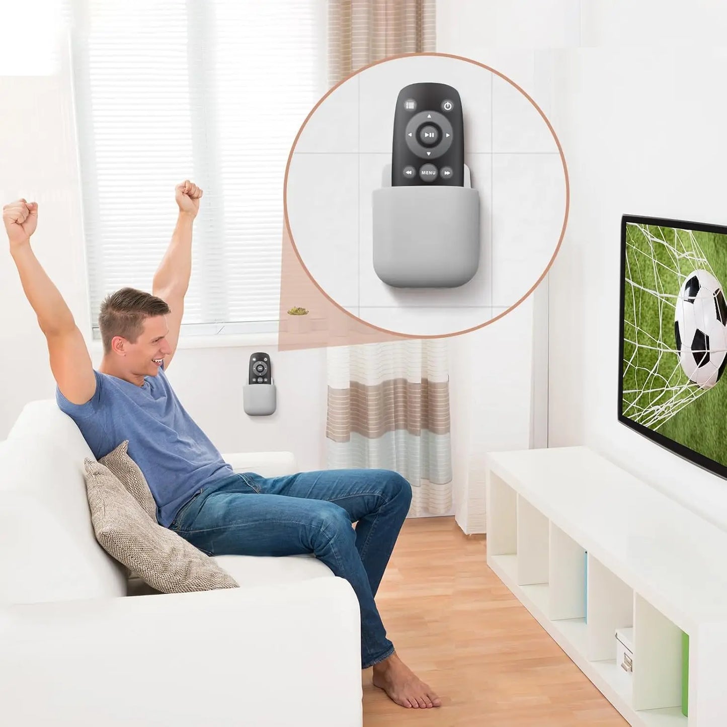 Wall Mounted Storage Box Phone Charger Holder Stand Rack for Remote Control Air Conditioner TV - Mobile Plug Organizer Case