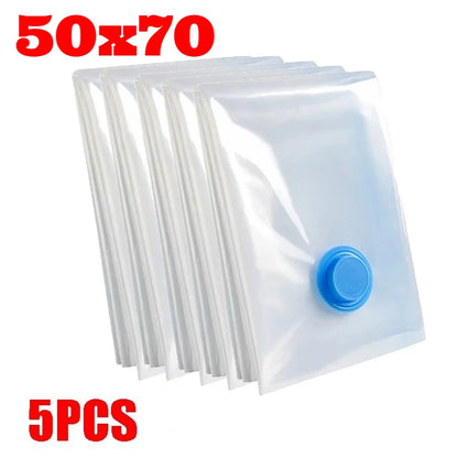 5Pcs Vacuum Storage Bags or 1Pcs Pump, Vacuum Seal Bag Space Saving Bags for Comforters Clothes Pillow Bedding Blanket Storage