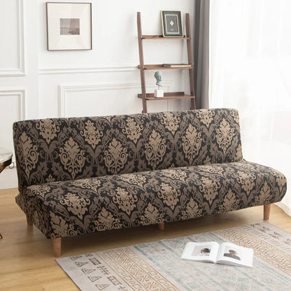 Printed Sofa Bed Cover Stretch Armless Sofa Cover Spandex Dust-Proof Furniture Protector For Bedroom, Hotel, and Home Decor