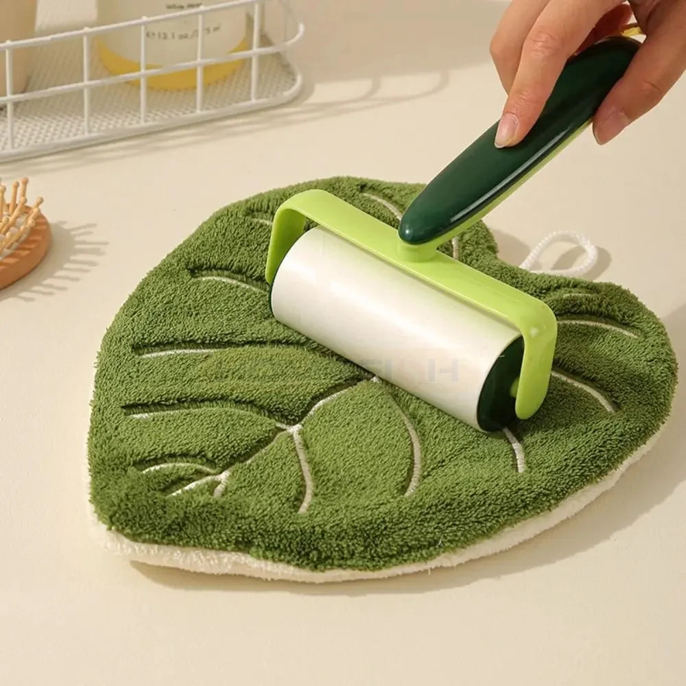 Soft Double-layer Leaf Style Hand Towel Thickened Absorbent Hanging Hand Cloth Speed Dry Handkerchief Rag for Kitchen Bathroom