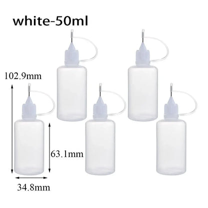 5/10/20/30/50/100ML Resuable Needle Tip Glue Applicator Plastic Bottle for Paper Quilling DIY Scrapbooking Paper Craft Tool