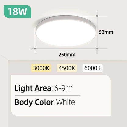 Led Ceiling Lamp 110-265V Ultra Thin Panel Led Light for Living Room Bedroom Indoor Lighting 20W 30W Square Round Ceiling Lights