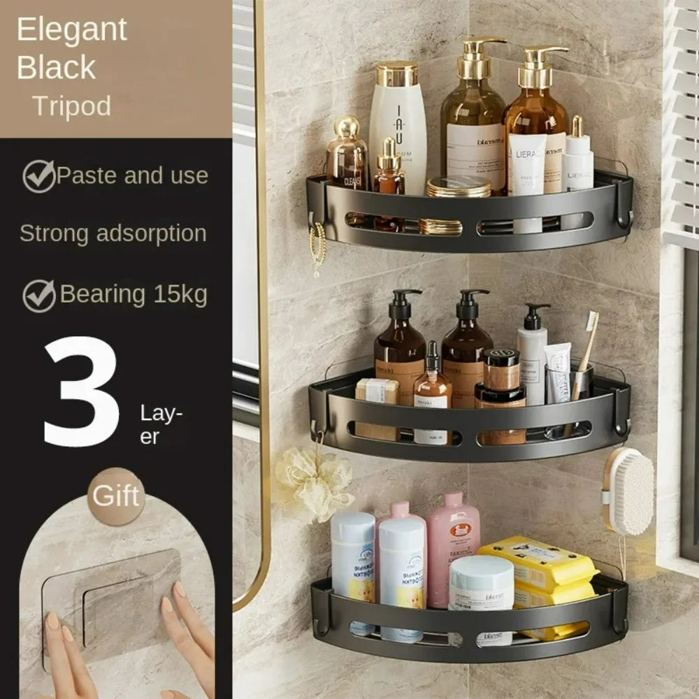 3/2/1 PCS Adhensive Bathroom Shampoo Holder Shower Caddy Shelves Storage No Drill Shelf Corner Towel Holder Shelves For Bathroom