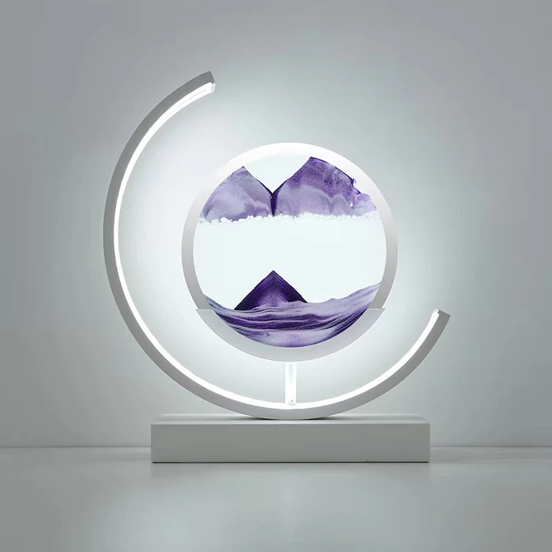LED Night Light Moving Sand Art Table Lamp Quicksand Sandscape 3D Hourglass Bedside Lamps Flowing Sand Painting Home Decor Gifts