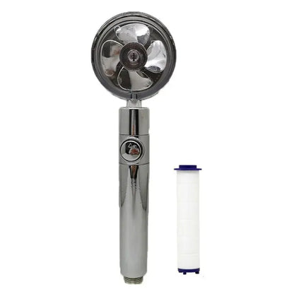 New Propeller Driven Shower Head Cotton Filter Turbocharged High Pressure Handheld Shower Nozzle