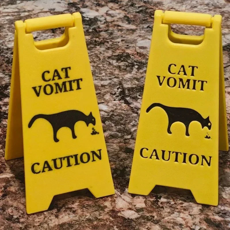 1pc Cat Vomiting (wet Ground) Sign Funny Sign Cat Dog Vomiting Sign