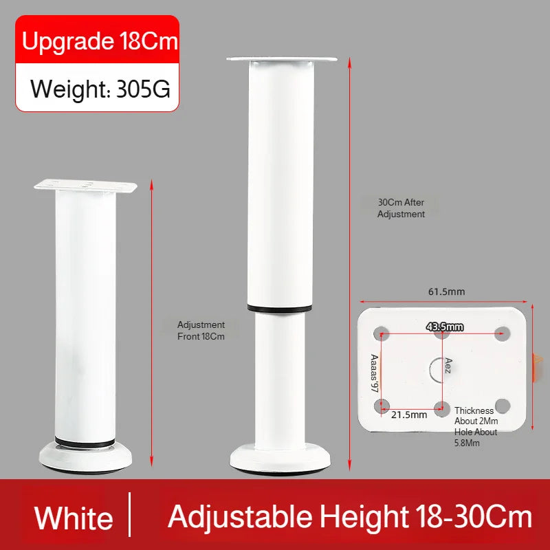 Home 4pcs Adjustable Height Furniture Support Legs, Black Telescopic Table Legs, Used for Tables, Bed Frames, TV Cabinets, Sofas