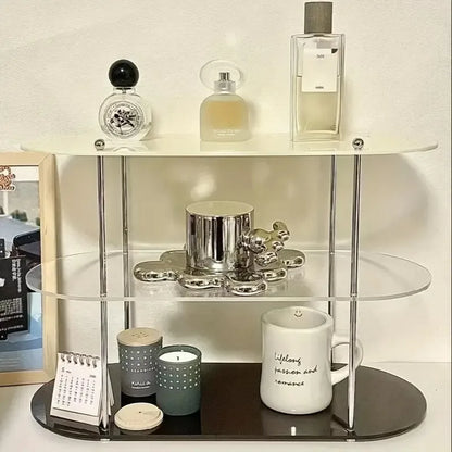 Ins Style Acrylic Storage Rack Desktop Organizer Perfume Jewelry and Cups Display Stand 3 Layers Removable Decorative Shelf