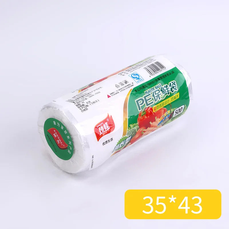 Food Fresh-keeping Bags, Tear-up Supermarket Roll-up Bags, Kitchen Hand-held Plastic Bags To Keep Fresh