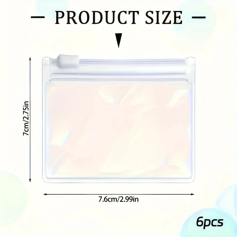 5Pcs Travel self-sealing storage bags Bags Jewelry Gift Storage Bag mini transparent carry all bags lightweight dust-proof