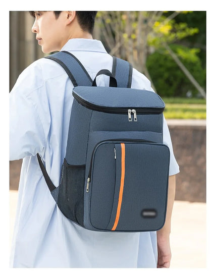 1pc Shoulder Insulation Bag Multifunctional Outdoor Picnic Insulation Fresh-keeping Backpack Leak-proof Ice BagTravel Essentials