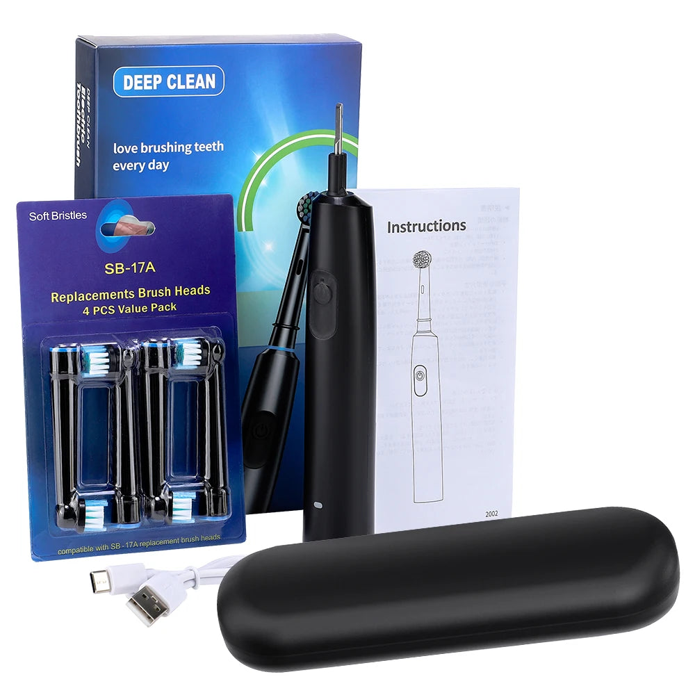 Intelligent Rotating Electric Toothbrush Rechargeable Rotary Brush Compatible with Oral B Replacement Electric Brush Heads