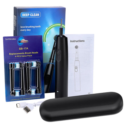 Intelligent Rotating Electric Toothbrush Rechargeable Rotary Brush Compatible with Oral B Replacement Electric Brush Heads
