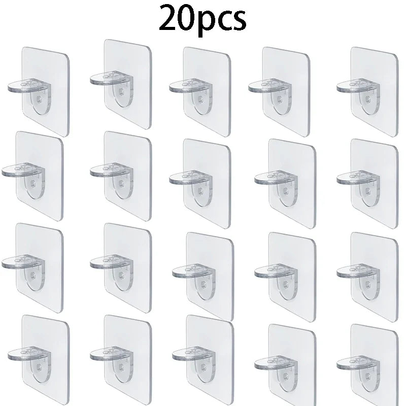 Shelf Support Sticky Nail Self-adhesive Wardrobe Shelf Support Clip Wall Hanging Rack Partition Punch-free Hook Strong Bracket