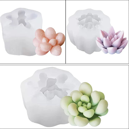 Simulation succulent liquid silicone mold DIY candle fragrance resin drop mold cake creative mold