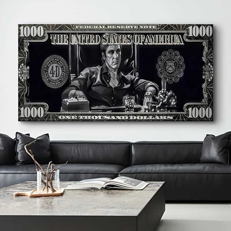 Classic Movie Canvas Painting Scarface Tony Montana Poster Dollar Wall Art Money Pictures Print Living Room Home Decor Artwork