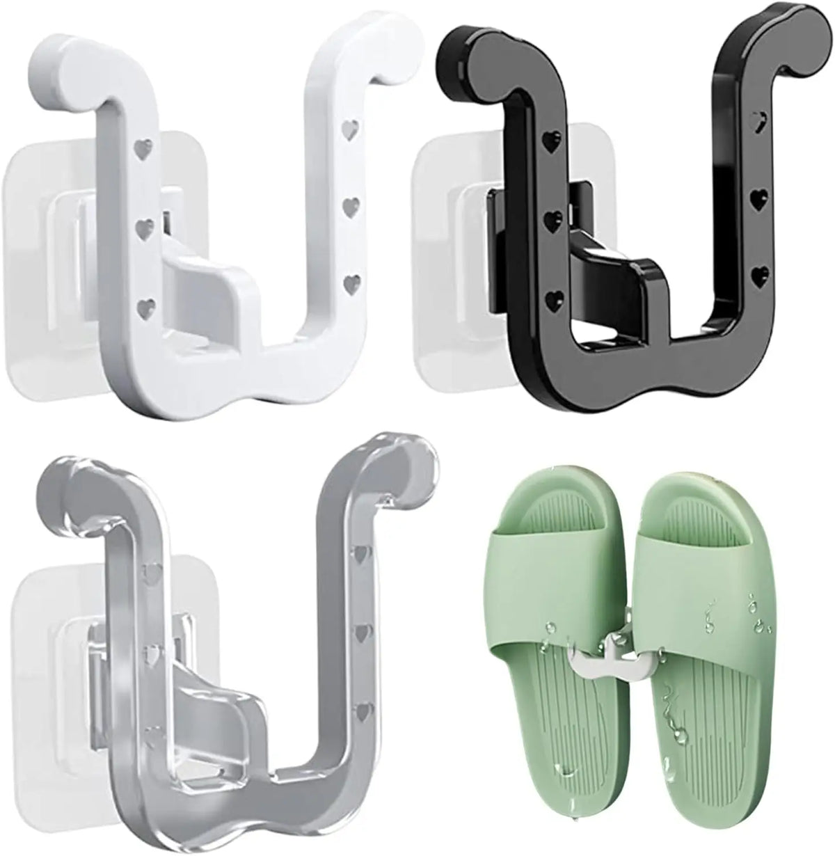 Slipper Rack, 3PCS Waterproof U-Shape Wall Mounted Shoe Rack, Self Adhesive Wall Hanging Shoe Rack, Space-Saving Shoe Hanger for