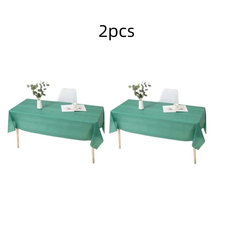 1pc Reusable Tablecloths 137x183cm BPA Free Plastic Dining Table Cover Cloth for Parties Picnic Camping Disposable Tablecloths