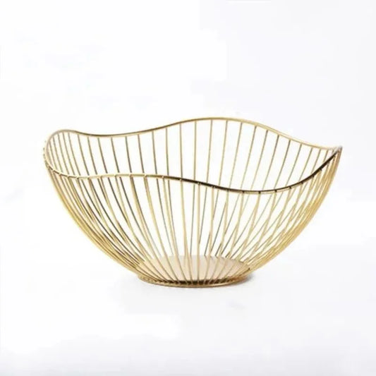 Fruit Basket Durable Metal Wire Storage Bowl Nordic Style Iron Home Snacks Bread Dining Table Indoor Cosmetic Storage Basket