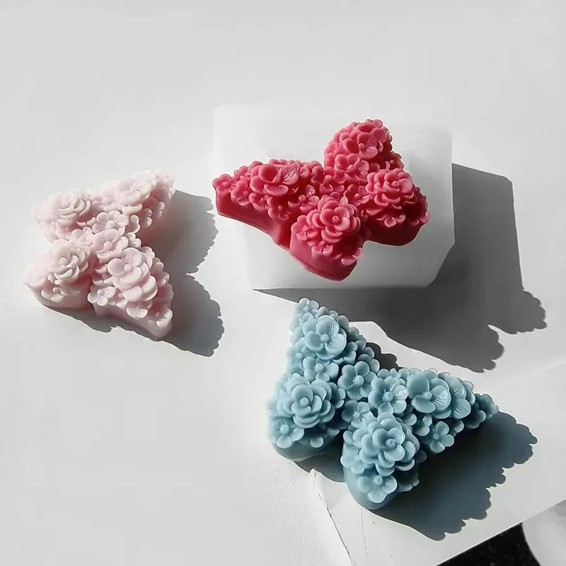 Rose Butterfly Candle Silicone Mold DIY Flower Soap Making Tool Resin Chocolate Mold Valentine Birthday Gift Craft Home Decor