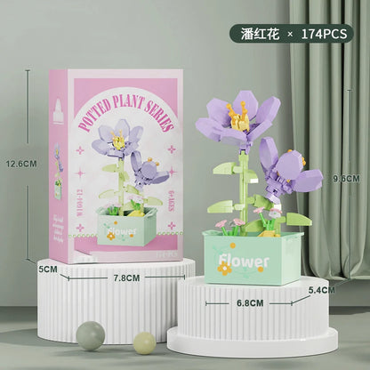 Flower Bouquet Mini Particle Building Blocks Flower Kit 3D DIY Creative Plants Micro Bricks for Home Decor Girl Gift Adults Kids