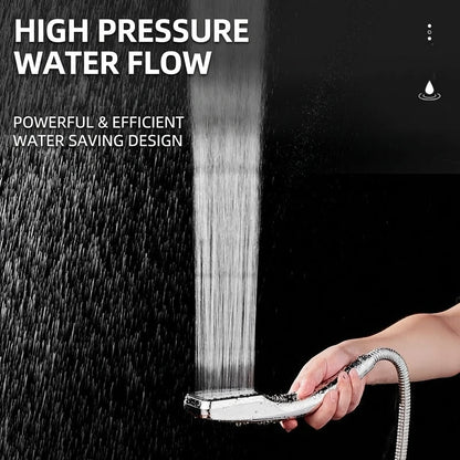 Handheld Square Shower Head 300 Hole Pressurized Dense Water Outlet with Strong Pressure Nozzle for Bathroom Accessories