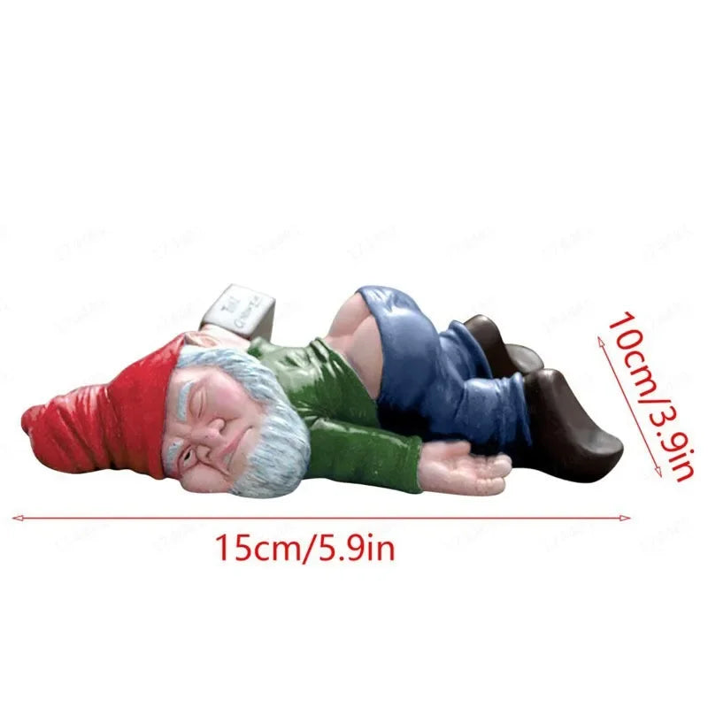 15cmDrunken Garden Gnomes  Funny Resin Statues for Home Decor  Whimsical Indoor Outdoor Ornaments EcoResin Weatherproof