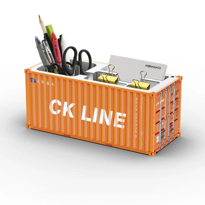 Miniature Realistic Shipping Container Model Simple Multifunctional Office Desktop Pen Holder Storage Box Home Decor Craft