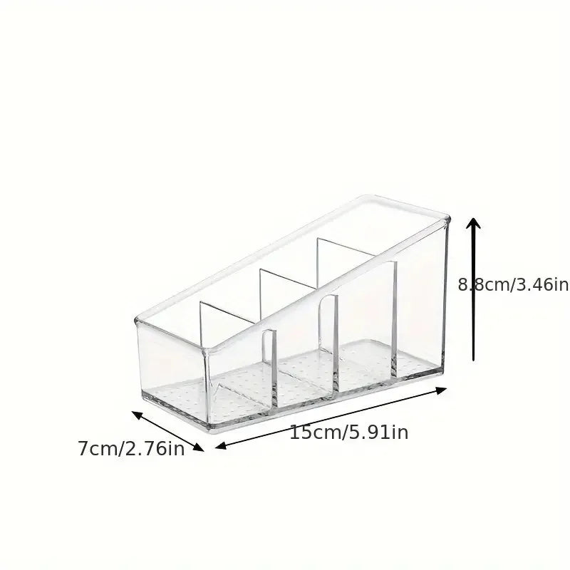Romote Control Holder with 4 Compartments Clear Romote Holder Home Decor Kitchen Acccessories Make Up Orangizer