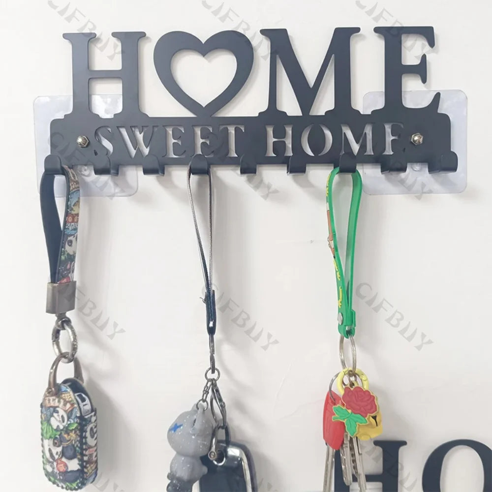 1pc Metal Wall Hooks Key Holder, Wall Mounted Coat Rack, Iron Art Decor For Home Kitchen Door