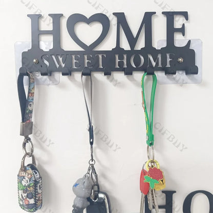 1pc Metal Wall Hooks Key Holder, Wall Mounted Coat Rack, Iron Art Decor For Home Kitchen Door
