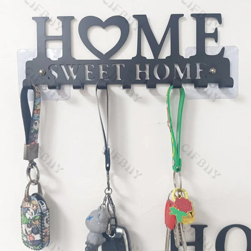 1pc Metal Wall Hooks Key Holder, Wall Mounted Coat Rack, Iron Art Decor For Home Kitchen Door