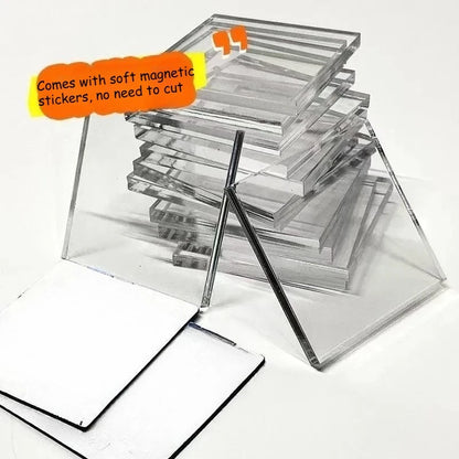 5/10pcs DIY Refrigerator Magnet High Transparent Acrylic Square Round with Magnetic Sheet Material Package Home Decor