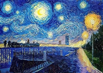 5D DIY Landscape Diamond Painting Kit Starry Sky Cross Stitch Diamond Embroidery Rhinestone Mosaic Art Home Decor Painting