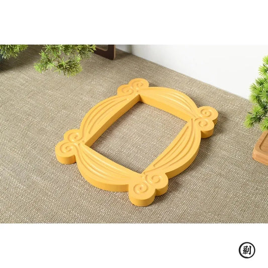 Yellow Door Shape Photo Frame – Handmade Collectible Cartoon Home Decor, Cosplay Prop, Wall Hanging Display