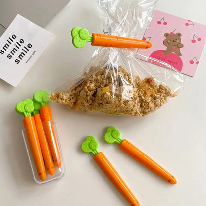 5pcs Carrot Sealing Clip Creative Kitchen Food Freshness Sealing Clip Snack Sealing Storage Moisture Resistant