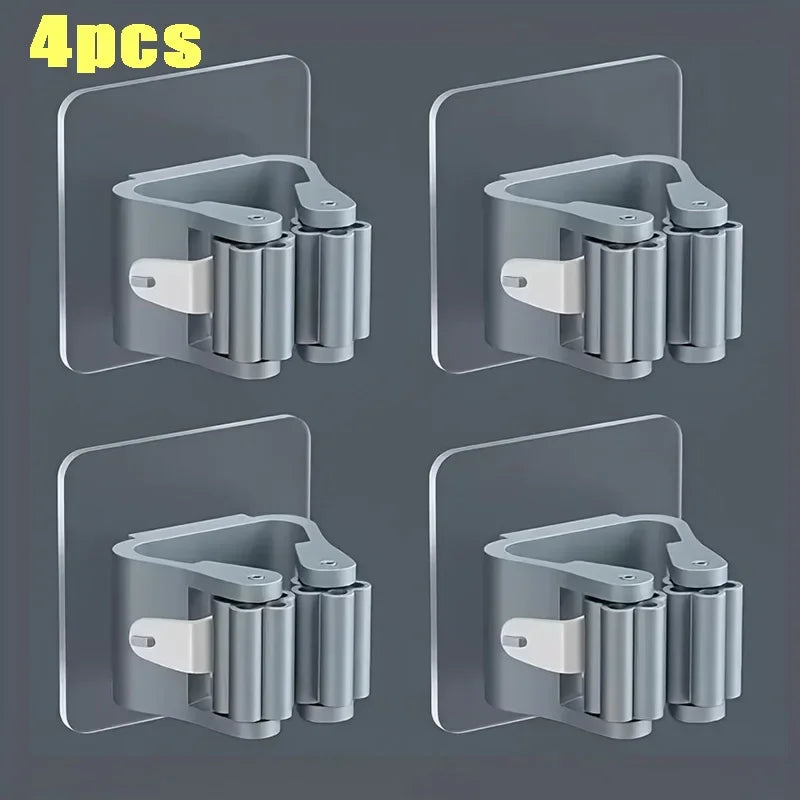 Home Storage Rack wall hanging shelf Bathroom  shower holder storage Traceless Hook Mop Organizer Waterproof Broom Hanger