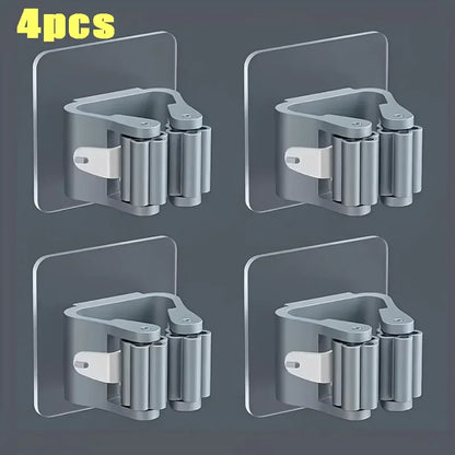 Home Storage Rack wall hanging shelf Bathroom  shower holder storage Traceless Hook Mop Organizer Waterproof Broom Hanger