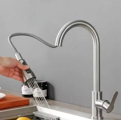 Black  Kitchen Faucet Pull Out Brushed Nickle Stainless Steel Kitchen Mixed Tap Kitchen Sink Tap